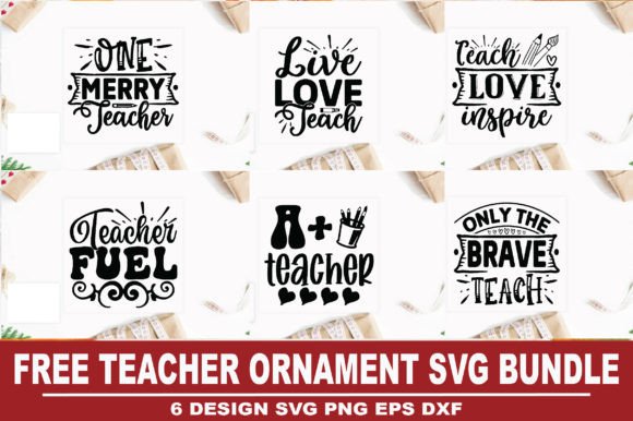 Free Teacher Ornament SVG Bundle: A Versatile Craft Graphic for Creative Projects