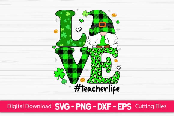I Love Gnomies Teacher Life: A Versatile Graphic Design Asset for Content Creators