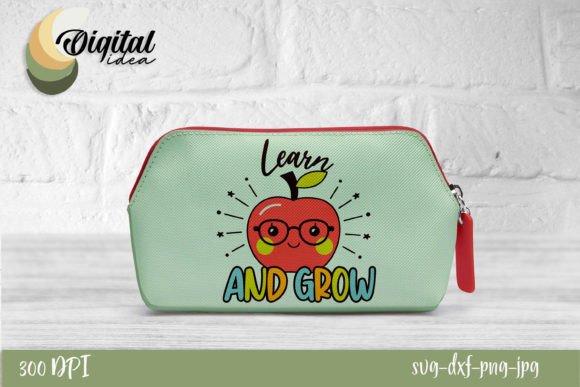 Learn Grow Cute School Designs SVG: A Versatile Graphic Design Asset for Crafts and Local Branding
