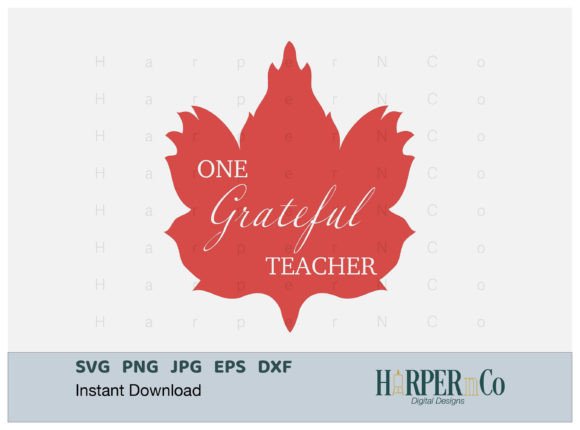 One Grateful Teacher Leaf SVG: A Versatile Graphic Design Asset for Crafts and Local Business Branding