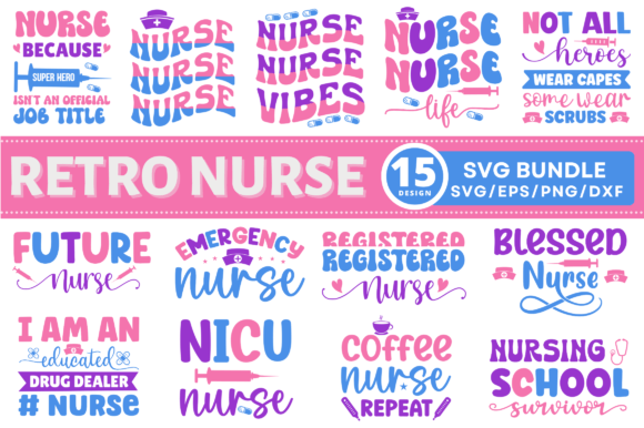Retro Nurse SVG Bundle: A Versatile Graphic Design Asset for Creative Content