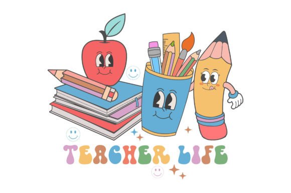 Retro Teacher Life SVG: A Versatile Graphic Design Asset for Crafts and Merch