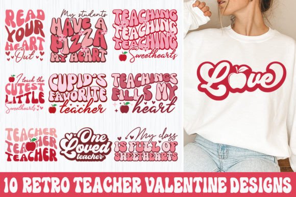 Retro Teacher Valentine SVG Bundle: A Graphics Asset for Crafts and Merch
