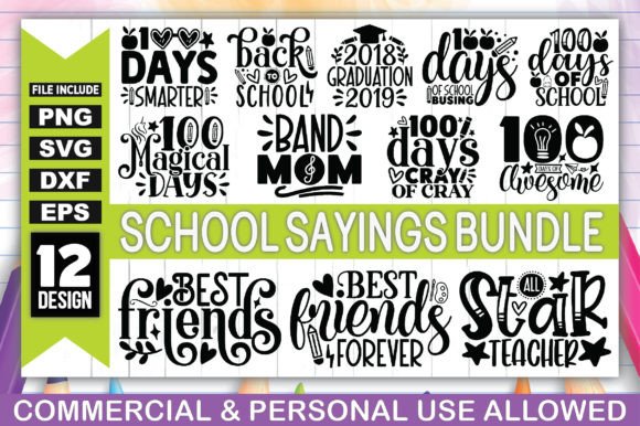 School Sayings SVG Bundle: A Graphic Design Asset for Crafts and Handmade Creations