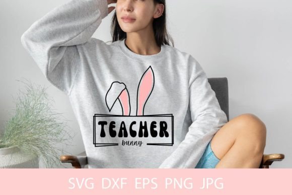 Teacher Bunny SVG: A Festive Graphic Design Asset for Crafts and Easter Merch